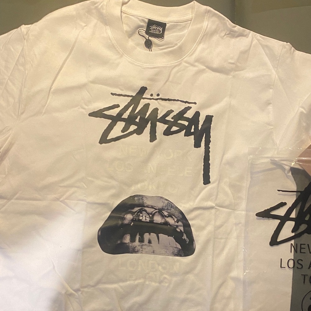 Stussy RO Collab Black and White Logo Tee XL Rick Owens Black White